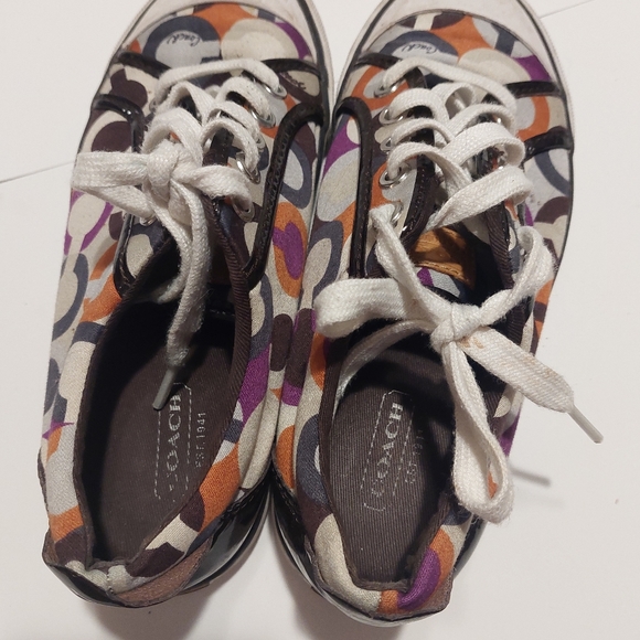 Coach Barrett Poppy sneakers brown patent trim - Picture 14 of 15